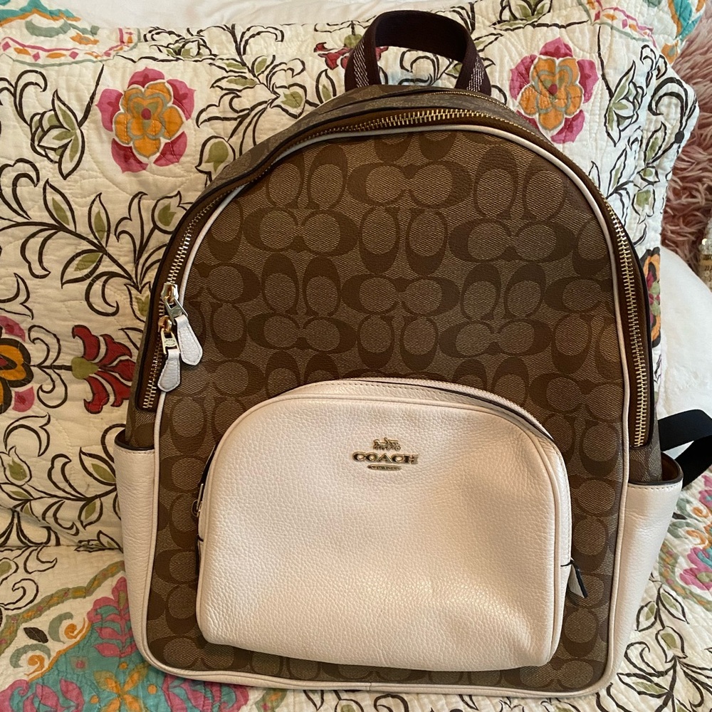 Coach backpack canvas/leather